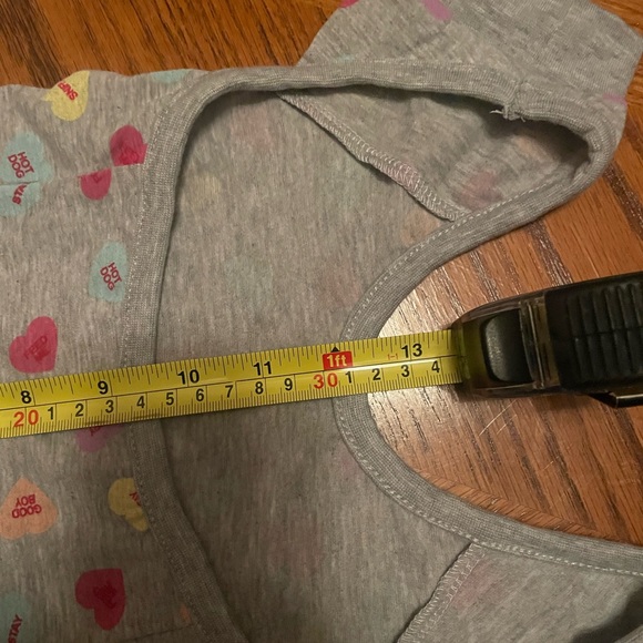 🆕 Valentines Hotel Doggy Dog Onesie Grey Conversation Hearts All Over Print PJs - Picture 9 of 13